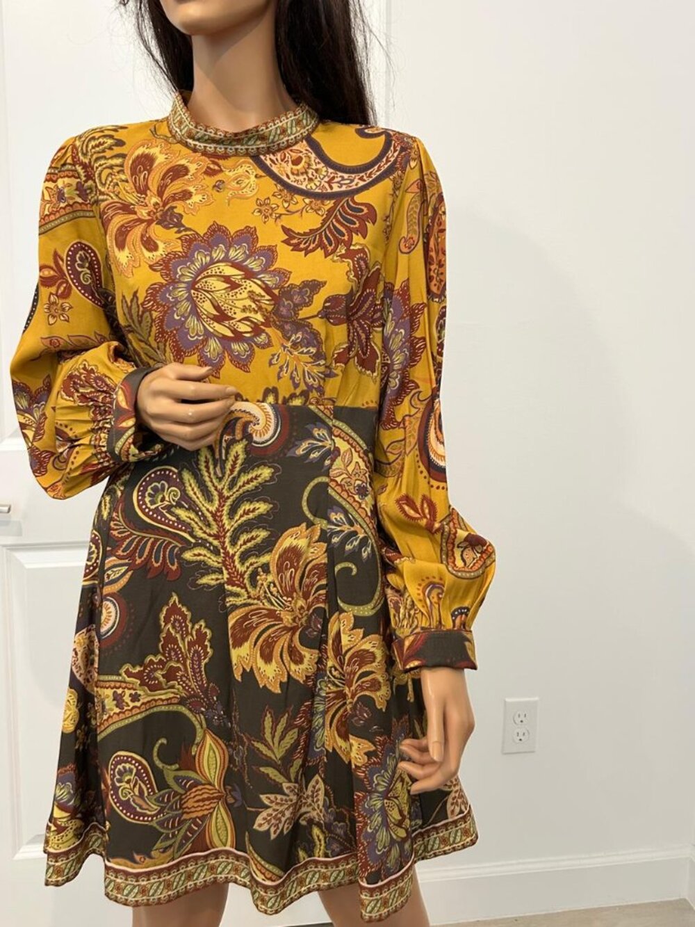 Antonio Melani Ellery Paisley Mock Neck Long Sleeve Dress – Size 12 – NWT - Picture 4 of 11